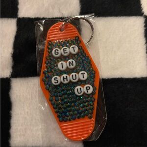 Funny keychain saying handmade by me jewelled keychain double sided